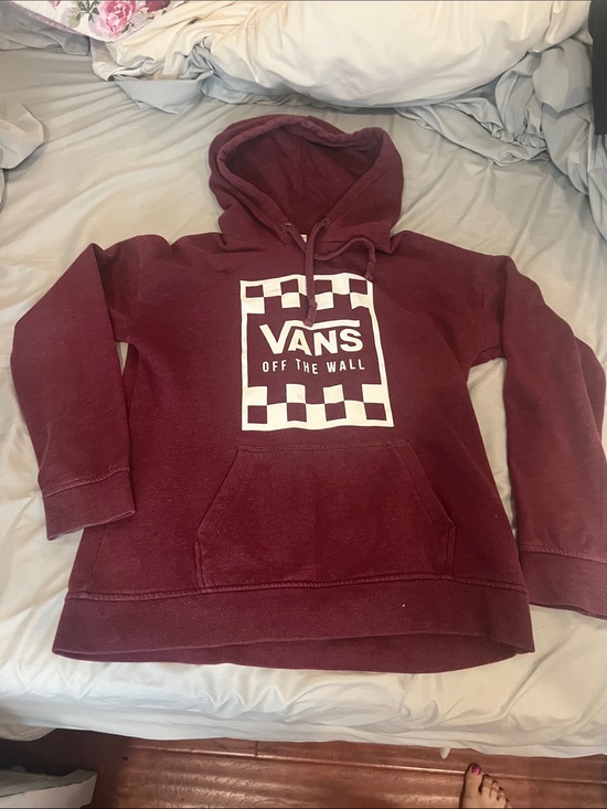 Vans Other - Vans Maroon Hoodie with White Checkerboard Logo